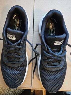 Skechers Black and White GOrun Mesh Athletic Sneakers